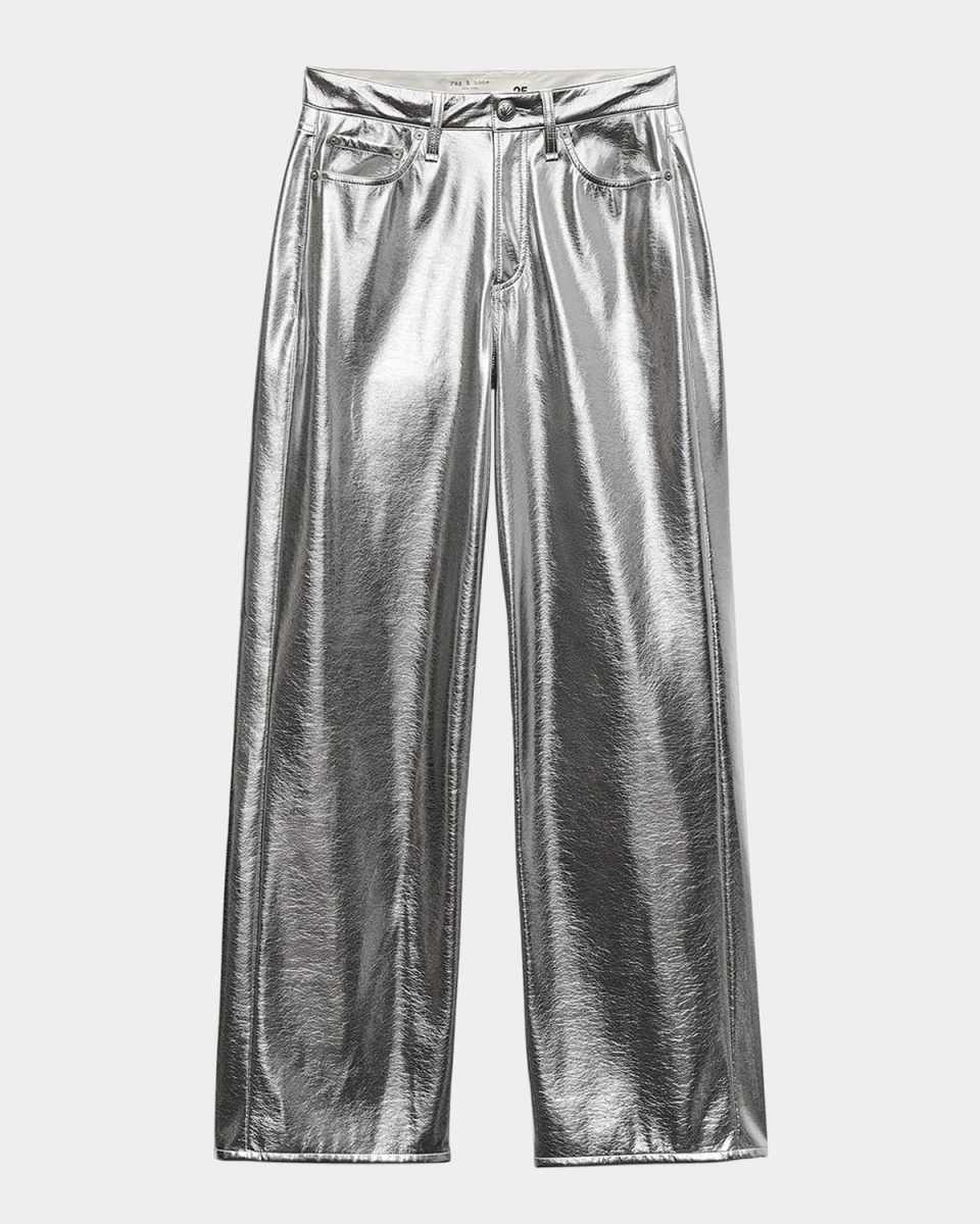 Logan Metallic Faux-Leather Jeans